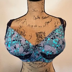 Mierside (Mi er si de) navy blue print bra 42G